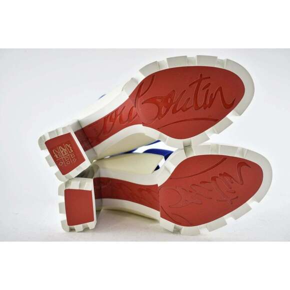 Christian Louboutin Patrouiagoma 100 Blue Strap Sandal Block Heel Pump 40.5 - Picture 12 of 12